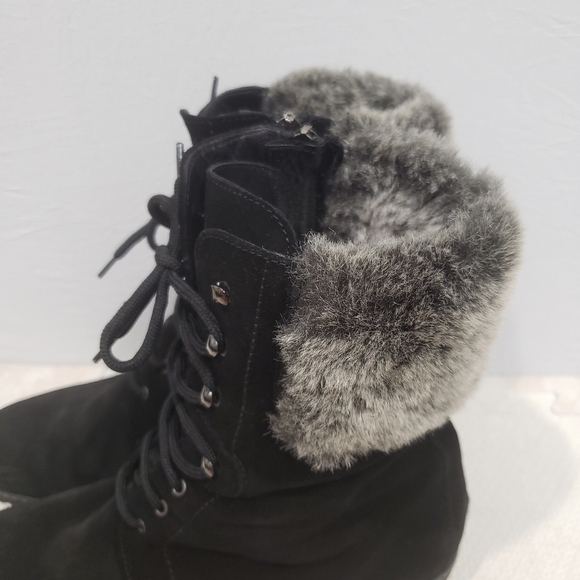 Aquatalia Women's Weatherproof Marvel Fur Trim Lace up Ankle Booties Siz… - Picture 4 of 13